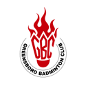 Greensboro Badminton Club flame shuttle logo